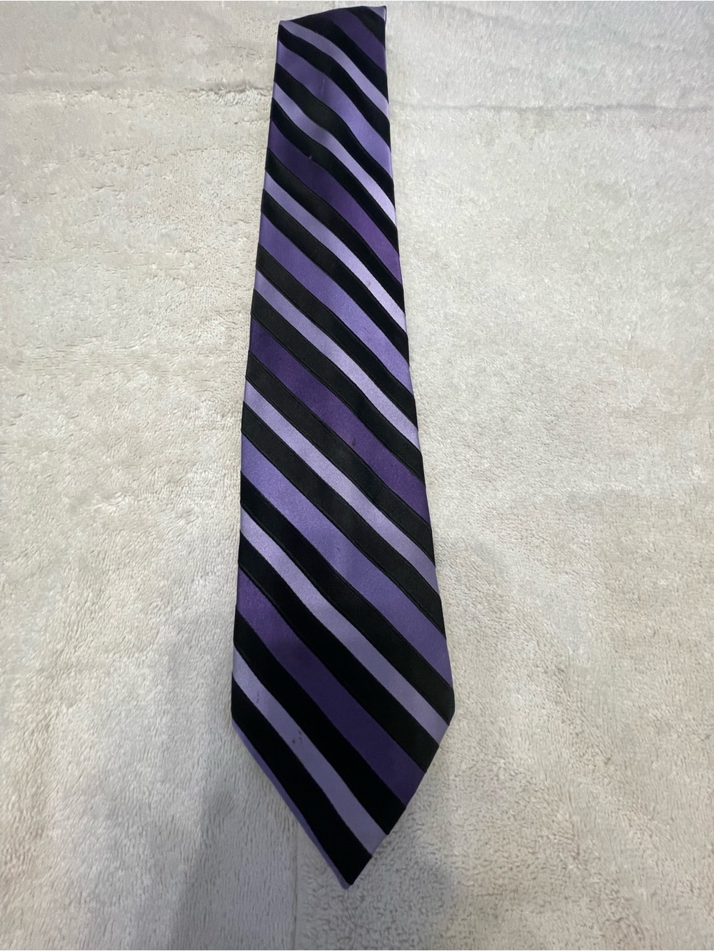 croft & barrow Purple and Black Diagonal Stripe Men's Tie